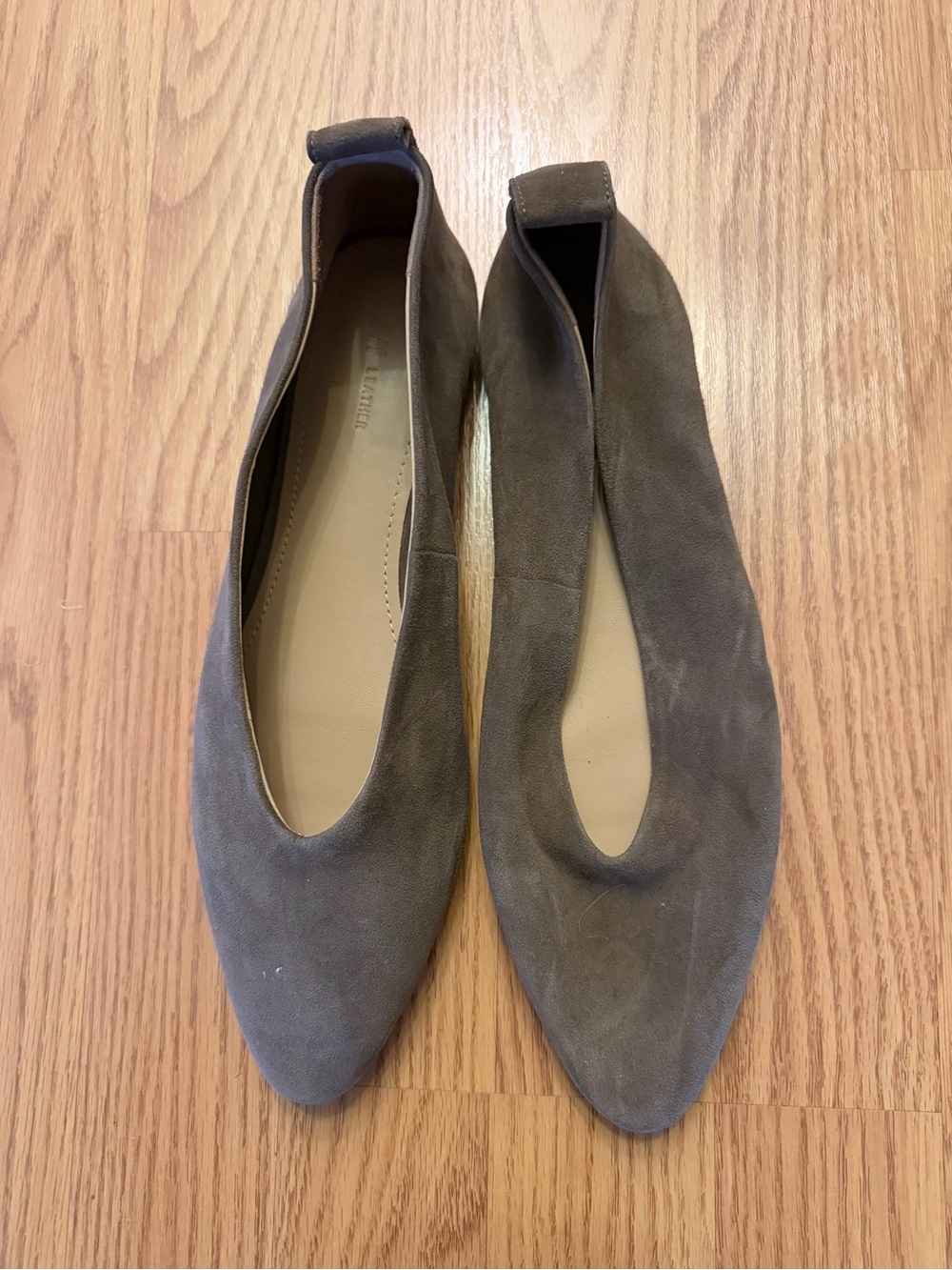 H&M Khaki Suede Slip-On Flats